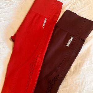 Gymshark womens burnt orange and maroon Leggings